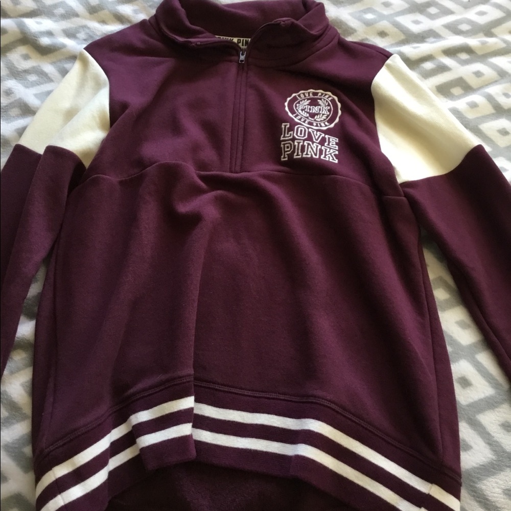 Maroon pink half zip up